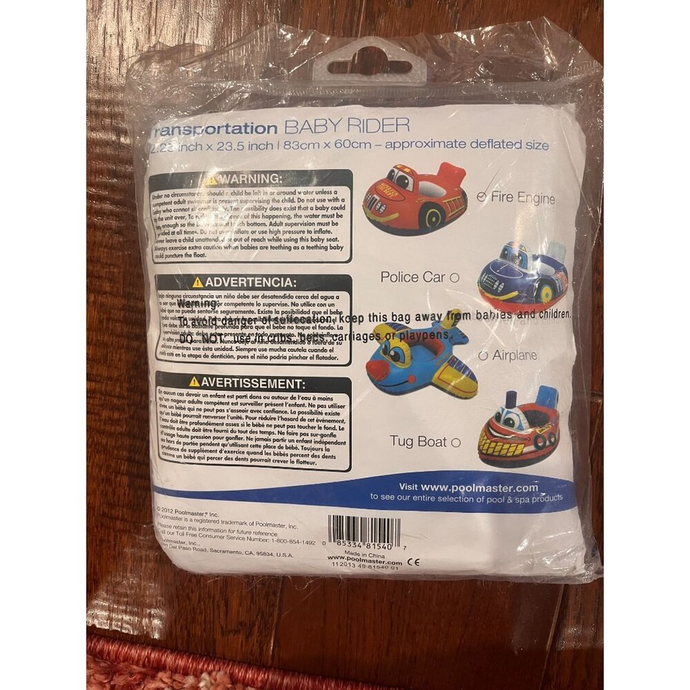 NWT Poolmaster Transportation Baby Rider Inflatable-Fire Engine- 8-24months - Picture 5 of 5